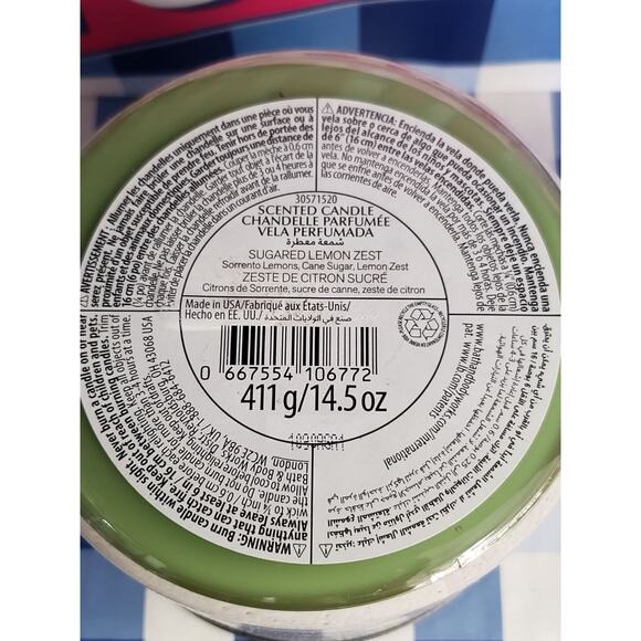 BBW Sugared Lemon Zest Large 3 Wick Candle Home Fragrance Decor - Picture 2 of 2